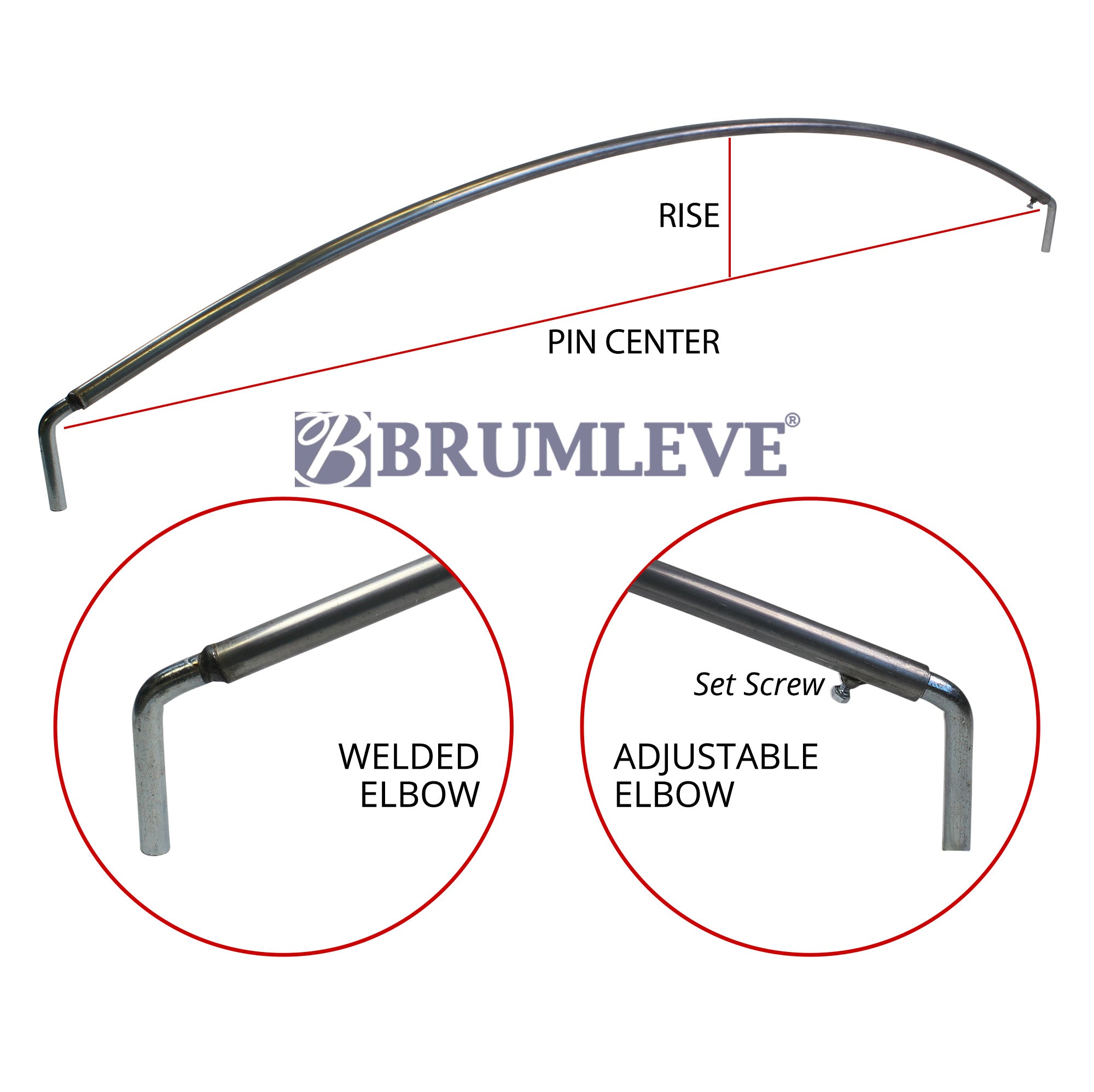 Brumleve Standard Steel Tarp Bow with Elbows **