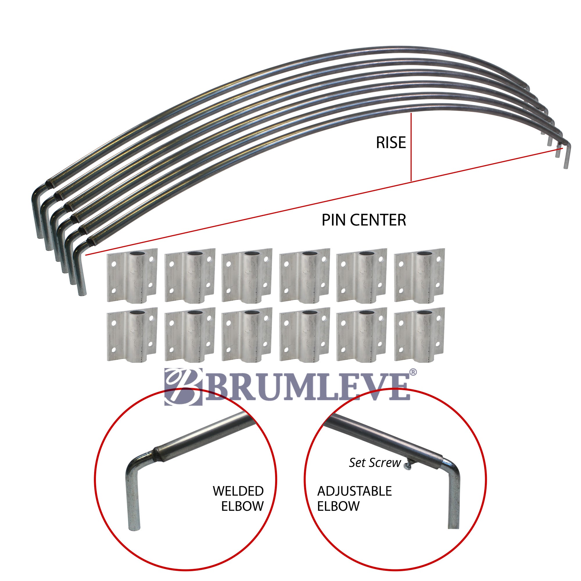 Brumleve Heavy Duty Steel Tarp Bow Ultimate Kit