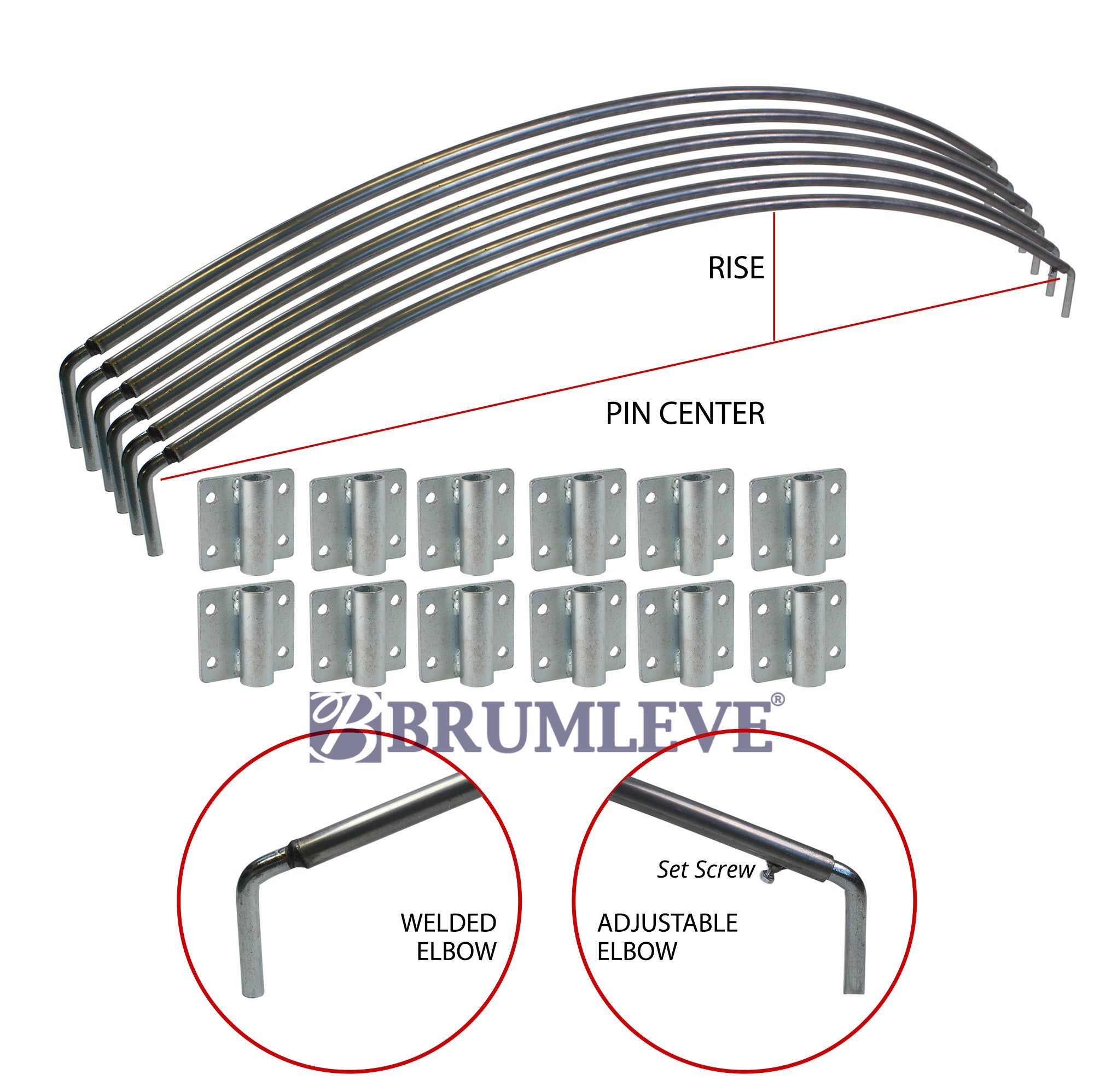 Brumleve Heavy Duty Steel Tarp Bow Ultimate Kit