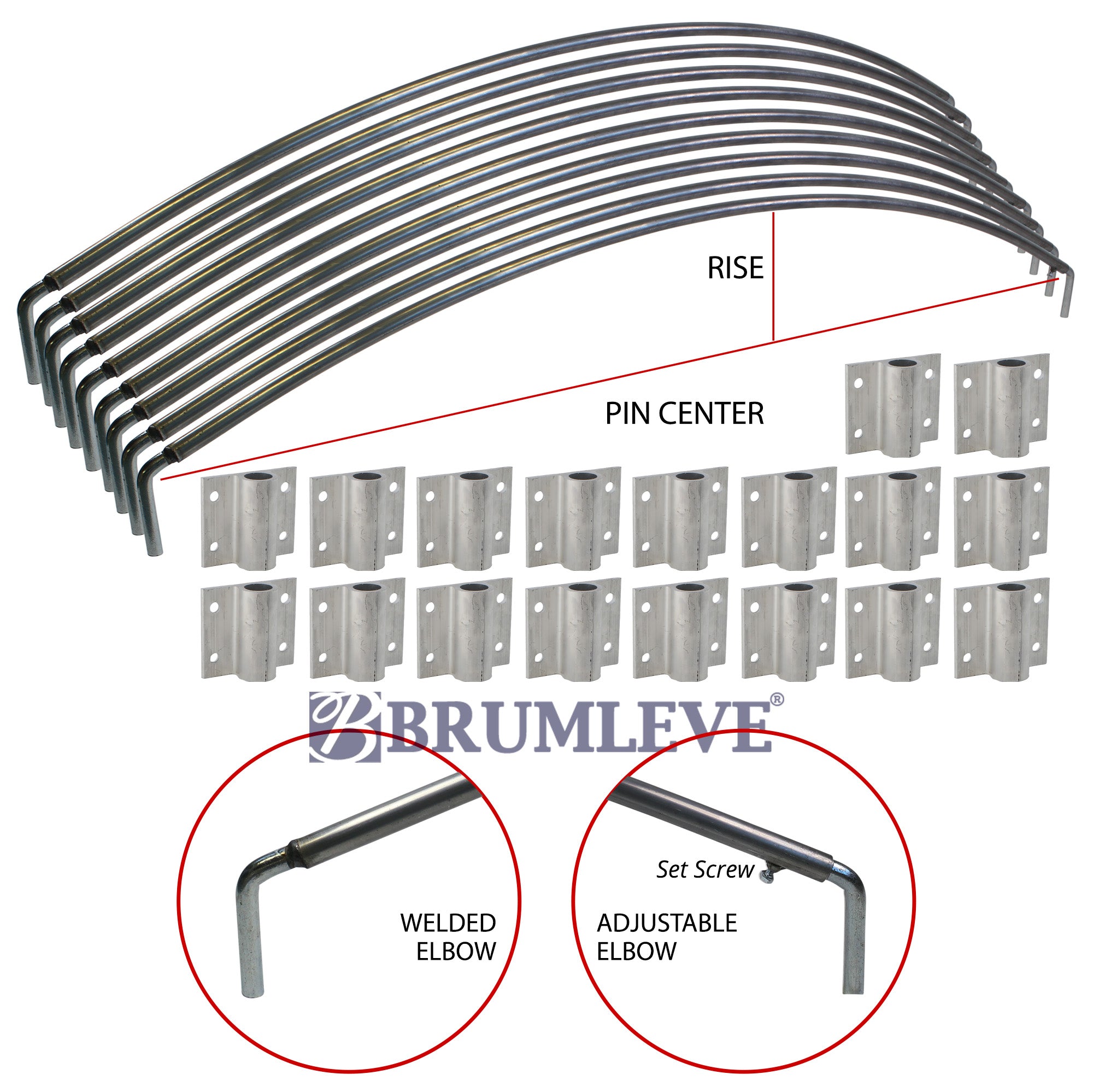 Brumleve Heavy Duty Steel Tarp Bow Ultimate Kit